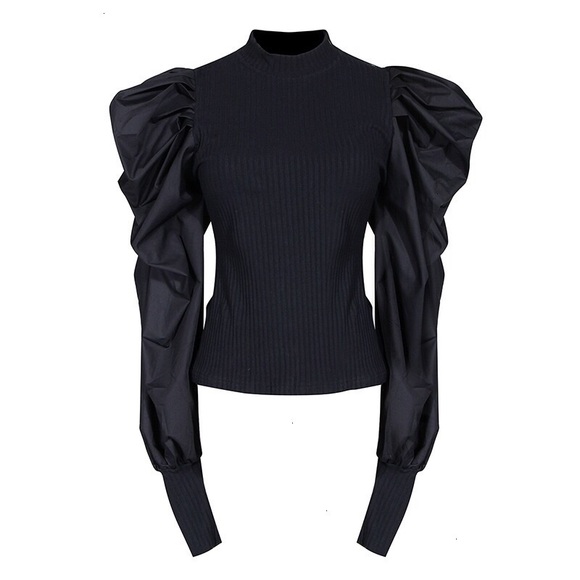 Black puff sleeve top! - Picture 1 of 3